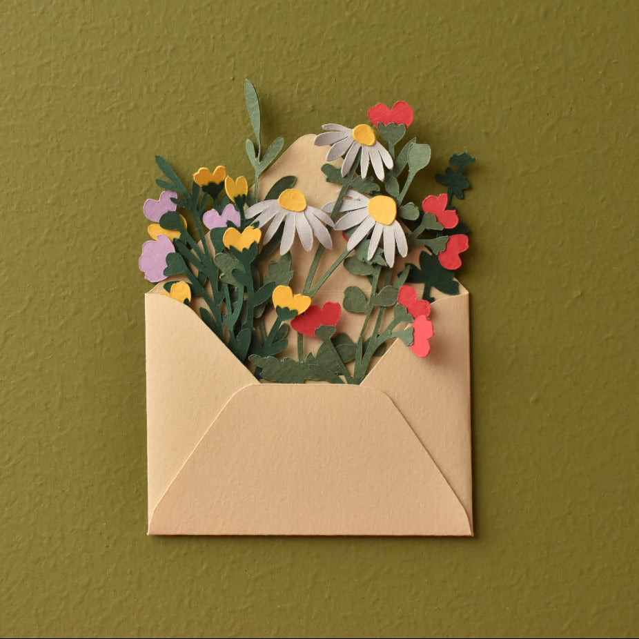 Magnet enveloppe fleurie